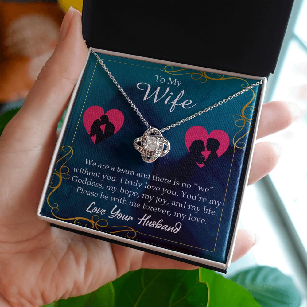 To My Wife We Are a Team Infinity Knot Necklace Message Card-Express Your Love Gifts