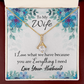 To My Wife When you love Alluring Ribbon Necklace Message Card-Express Your Love Gifts