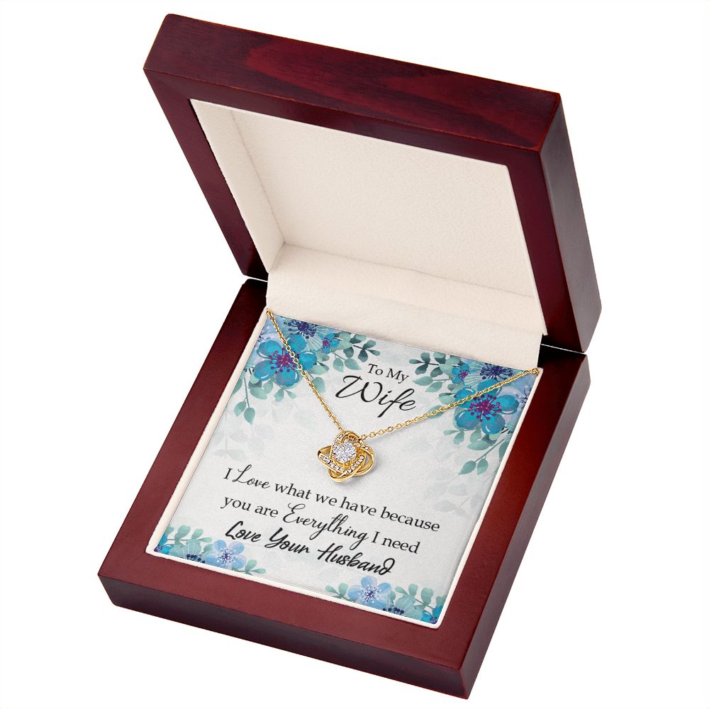 To My Wife When you love Infinity Knot Necklace Message Card-Express Your Love Gifts