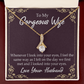 To My Wife Whenever I Look Into Your Eyes Alluring Ribbon Necklace Message Card-Express Your Love Gifts