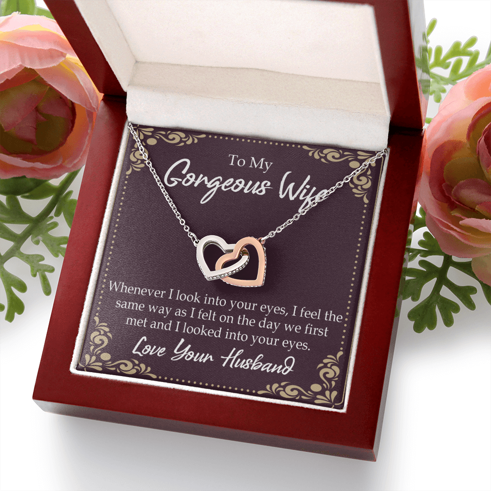To My Wife Whenever I Look Into Your Eyes Inseparable Necklace-Express Your Love Gifts