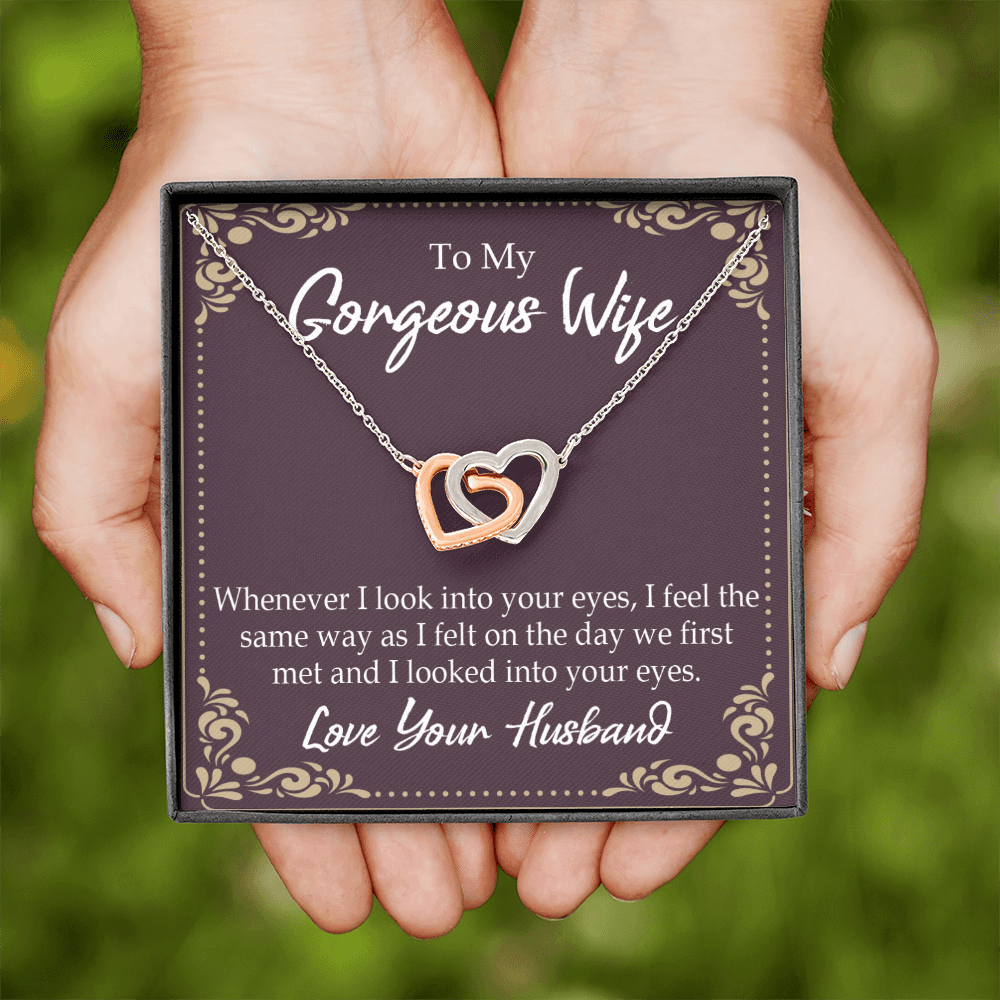 To My Wife Whenever I Look Into Your Eyes Inseparable Necklace-Express Your Love Gifts