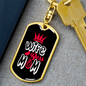 To My Wife Wife Boss Mom Red and Black Keychain Stainless Steel or 18k Gold Dog Tag Keyring-Express Your Love Gifts
