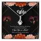 To My Wife Wife by my Side Alluring Ribbon Necklace Message Card-Express Your Love Gifts
