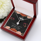 To My Wife Wife by my Side Alluring Ribbon Necklace Message Card-Express Your Love Gifts