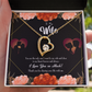 To My Wife Wife by my Side Forever Necklace w Message Card-Express Your Love Gifts