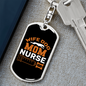 To My Wife Wife Dog Mom Nurse Keychain Stainless Steel or 18k Gold Dog Tag Keyring-Express Your Love Gifts