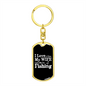 To My Wife Wife Lets Me Go Fishing Keychain Stainless Steel or 18k Gold Dog Tag Keyring-Express Your Love Gifts