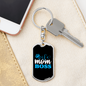 To My Wife Wife Mom Boss Blue Keychain Stainless Steel or 18k Gold Dog Tag Keyring-Express Your Love Gifts