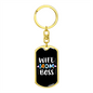 To My Wife Wife Mom Boss Keychain Stainless Steel or 18k Gold Dog Tag Keyring-Express Your Love Gifts