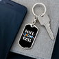 To My Wife Wife Mom Boss Keychain Stainless Steel or 18k Gold Dog Tag Keyring-Express Your Love Gifts