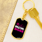 To My Wife Wife Mom Boss Pink Keychain Stainless Steel or 18k Gold Dog Tag Keyring-Express Your Love Gifts