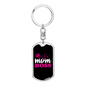 To My Wife Wife Mom Boss Pink Keychain Stainless Steel or 18k Gold Dog Tag Keyring-Express Your Love Gifts