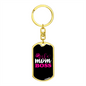 To My Wife Wife Mom Boss Pink Keychain Stainless Steel or 18k Gold Dog Tag Keyring-Express Your Love Gifts