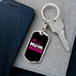 To My Wife Wife Mom Boss Pink Keychain Stainless Steel or 18k Gold Dog Tag Keyring-Express Your Love Gifts