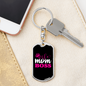 To My Wife Wife Mom Boss Pink Keychain Stainless Steel or 18k Gold Dog Tag Keyring-Express Your Love Gifts