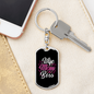 To My Wife Wife Mom Boss Purple Keychain Stainless Steel or 18k Gold Dog Tag Keyring-Express Your Love Gifts