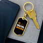 To My Wife Wife Mom Boss Yellow Keychain Stainless Steel or 18k Gold Dog Tag Keyring-Express Your Love Gifts