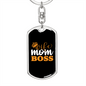 To My Wife Wife Mom Boss Yellow Keychain Stainless Steel or 18k Gold Dog Tag Keyring-Express Your Love Gifts