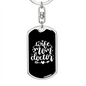 To My Wife Wife Mom Doctor Black and White Keychain Stainless Steel or 18k Gold Dog Tag Keyring-Express Your Love Gifts