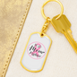 To My Wife Wife Mom Fighter Keychain Stainless Steel or 18k Gold Dog Tag Keyring-Express Your Love Gifts