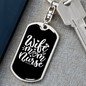 To My Wife Wife Mom Nurse Black and White Keychain Stainless Steel or 18k Gold Dog Tag Keyring-Express Your Love Gifts