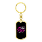 To My Wife Wife Mom Nurse Black Pink TranspArent Keychain Stainless Steel or 18k Gold Dog Tag Keyring-Express Your Love Gifts