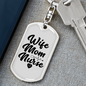 To My Wife Wife Mom Nurse Heart Keychain Stainless Steel or 18k Gold Dog Tag Keyring-Express Your Love Gifts