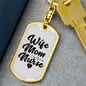 To My Wife Wife Mom Nurse Heart Keychain Stainless Steel or 18k Gold Dog Tag Keyring-Express Your Love Gifts