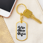 To My Wife Wife Mom Nurse Heart Keychain Stainless Steel or 18k Gold Dog Tag Keyring-Express Your Love Gifts