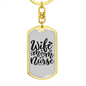 To My Wife Wife Mom Nurse Keychain Stainless Steel or 18k Gold Dog Tag Keyring-Express Your Love Gifts