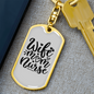 To My Wife Wife Mom Nurse Keychain Stainless Steel or 18k Gold Dog Tag Keyring-Express Your Love Gifts