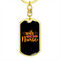 To My Wife Wife Mom NurseBlack Yellow Keychain Stainless Steel or 18k Gold Dog Tag Keyring-Express Your Love Gifts