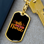To My Wife Wife Mom NurseBlack Yellow Keychain Stainless Steel or 18k Gold Dog Tag Keyring-Express Your Love Gifts