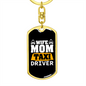 To My Wife Wife Mom Taxi Driver Keychain Stainless Steel or 18k Gold Dog Tag Keyring-Express Your Love Gifts