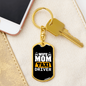 To My Wife Wife Mom Taxi Driver Keychain Stainless Steel or 18k Gold Dog Tag Keyring-Express Your Love Gifts