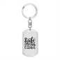 To My Wife Wife Mom Teacher Wife Keychain Stainless Steel or 18k Gold Dog Tag Keyring-Express Your Love Gifts