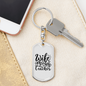 To My Wife Wife Mom Teacher Wife Keychain Stainless Steel or 18k Gold Dog Tag Keyring-Express Your Love Gifts