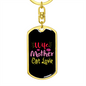 To My Wife Wife Mother Cat Love Keychain Stainless Steel or 18k Gold Dog Tag Keyring-Express Your Love Gifts