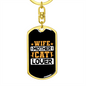To My Wife Wife Mother Cat Lover Black Yellow Keychain Stainless Steel or 18k Gold Dog Tag Keyring-Express Your Love Gifts
