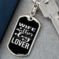 To My Wife Wife Mother Dog Lover Black and White Keychain Stainless Steel or 18k Gold Dog Tag Keyring-Express Your Love Gifts