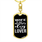 To My Wife Wife Mother Dog Lover Black and White Keychain Stainless Steel or 18k Gold Dog Tag Keyring-Express Your Love Gifts
