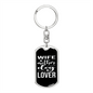 To My Wife Wife Mother Dog Lover Black and White Keychain Stainless Steel or 18k Gold Dog Tag Keyring-Express Your Love Gifts