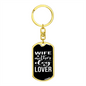 To My Wife Wife Mother Dog Lover Black and White Keychain Stainless Steel or 18k Gold Dog Tag Keyring-Express Your Love Gifts