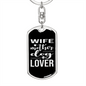 To My Wife Wife Mother Dog Lover Black and White Keychain Stainless Steel or 18k Gold Dog Tag Keyring-Express Your Love Gifts