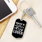 To My Wife Wife Mother Dog Lover Black and White Keychain Stainless Steel or 18k Gold Dog Tag Keyring-Express Your Love Gifts