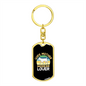 To My Wife Wife Mother Dog Lover Black Keychain Stainless Steel or 18k Gold Dog Tag Keyring-Express Your Love Gifts