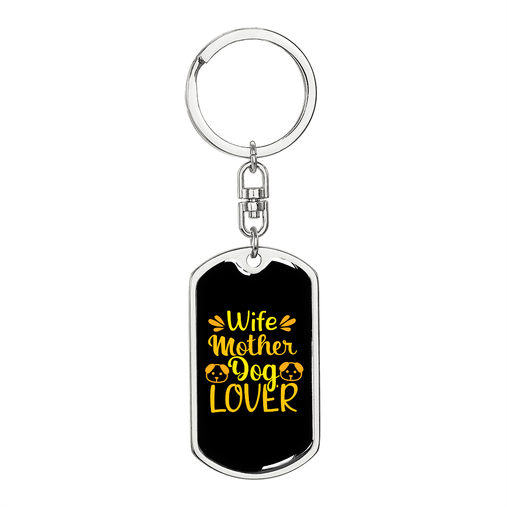 To My Wife Wife Mother Wife Lover Yellow Keychain Stainless Steel or 18k Gold Dog Tag Keyring-Express Your Love Gifts