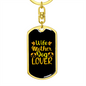 To My Wife Wife Mother Wife Lover Yellow Keychain Stainless Steel or 18k Gold Dog Tag Keyring-Express Your Love Gifts