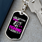 To My Wife Wife of a Fishing Addict Keychain Stainless Steel or 18k Gold Dog Tag Keyring-Express Your Love Gifts